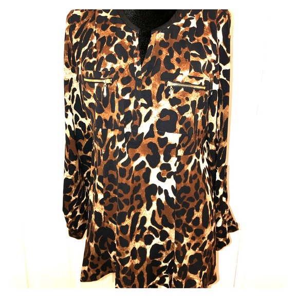 Rafaella NWOT Cheetah Print Women’s Top- Size L - Picture 2 of 8